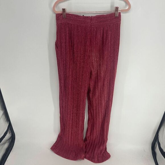 Revolve NBD Phoibe Womens Glitter Pink Fuchsia Metallic New Flare Pant Medium - Picture 9 of 9